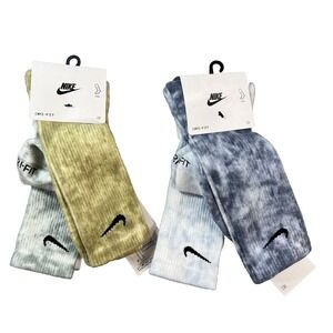 Nike Everyday Plus Cushioned Tie-Dye Crew Socks 4 Pairs Size XL 12-15 DM3407-911